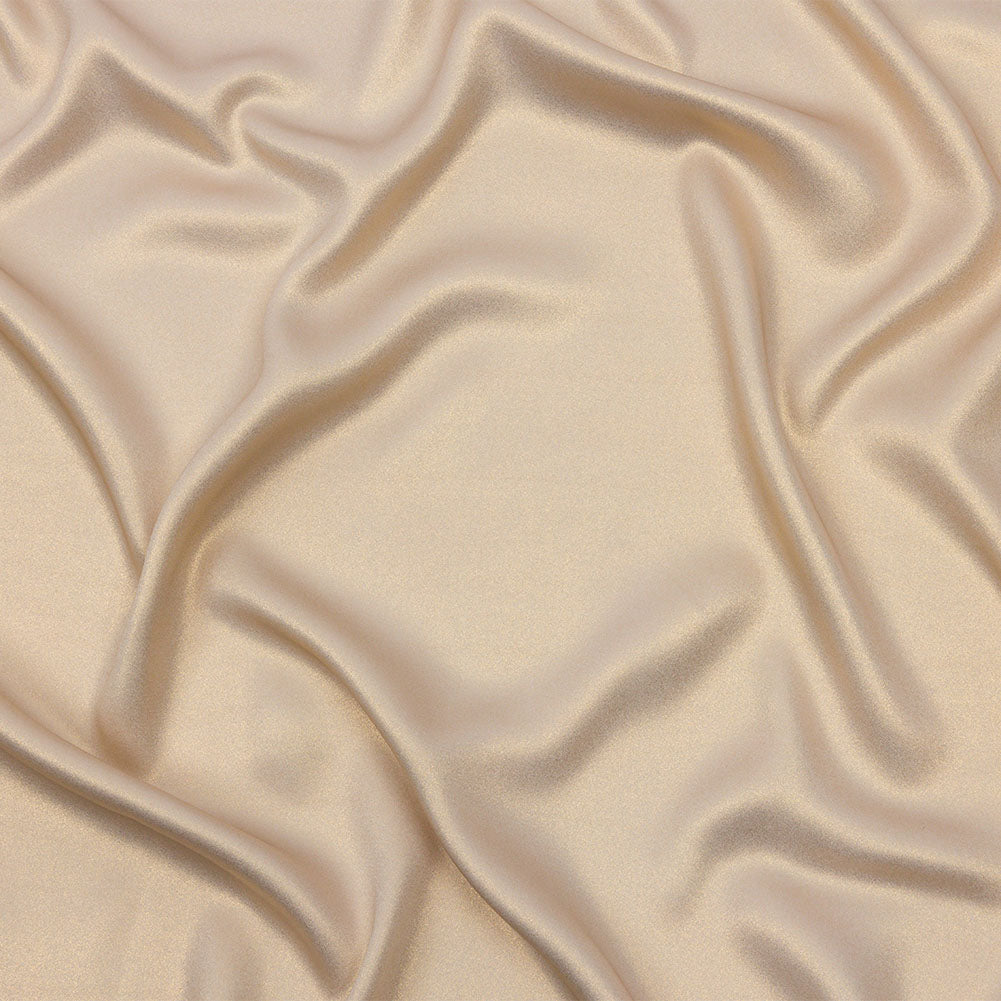 Ultra-Smooth Polyester Georgette with Foiling - Beige and Gold - Valeria Collection Ultra-Smooth Polyester Georgette with Foiling - Beige and Gold - Valeria Collection