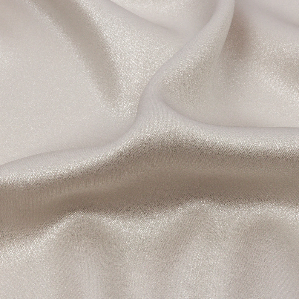 Ultra-Smooth Polyester Georgette with Foiling - Beige and Silver - Valeria Collection - Detail Ultra-Smooth Polyester Georgette with Foiling - Beige and Silver - Valeria Collection - Detail