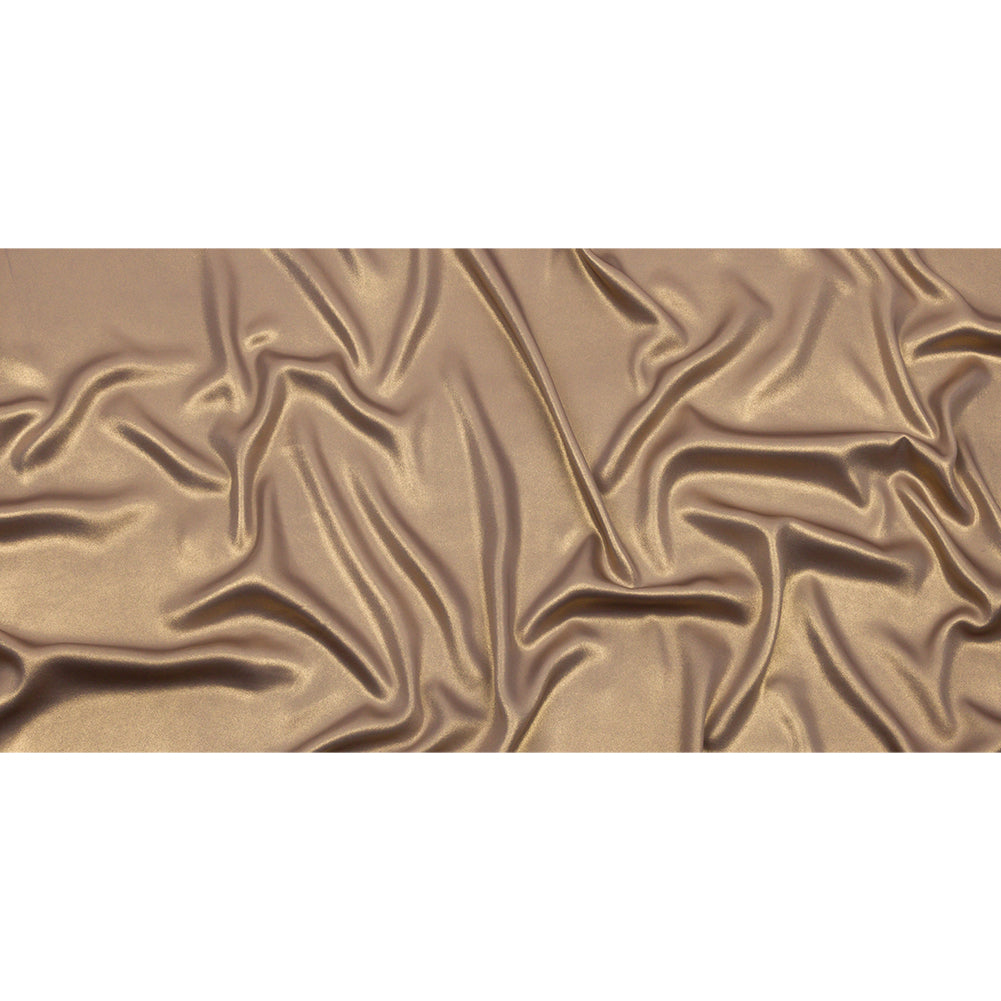 Ultra-Smooth Polyester Georgette with Foiling - Taupe and Gold - Valeria Collection - Full Ultra-Smooth Polyester Georgette with Foiling - Taupe and Gold - Valeria Collection - Full