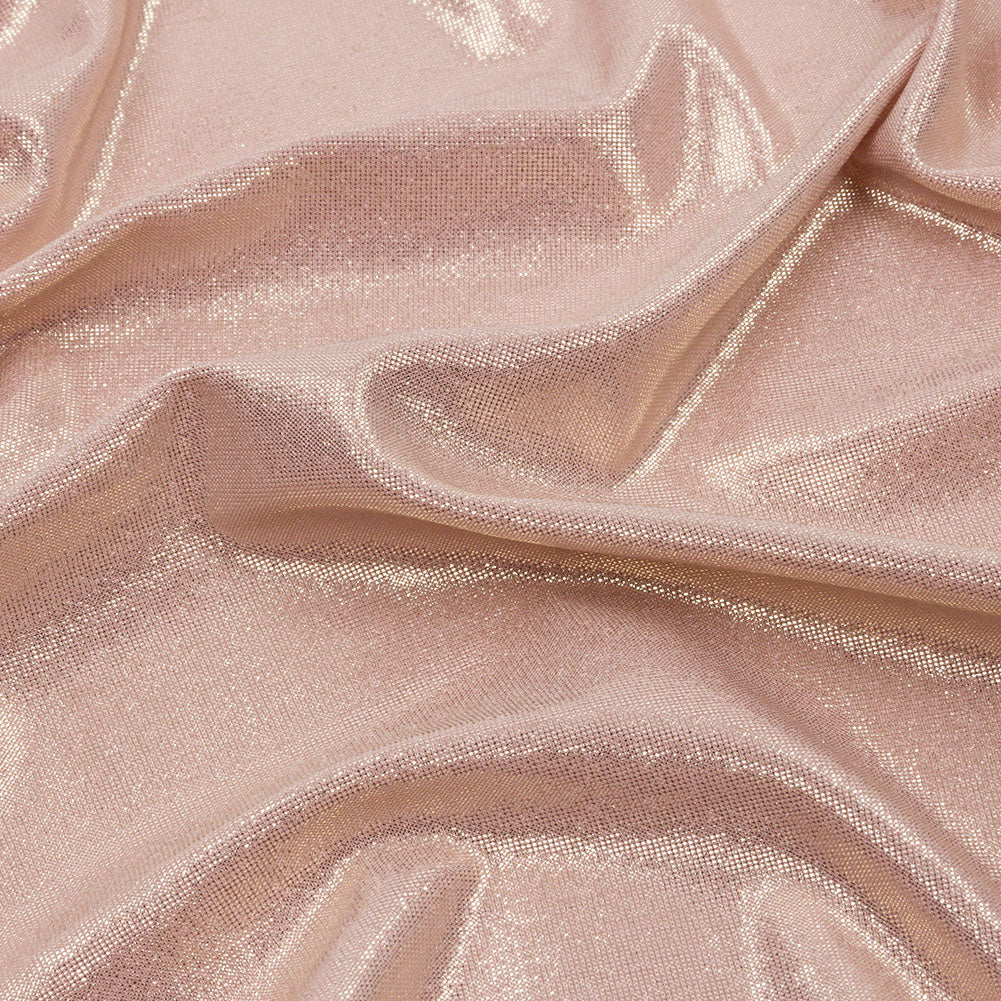 Polyester Interlock Knit with Gold Foiling - Pale Pink - Oriana Collection - Detail Polyester Interlock Knit with Gold Foiling - Pale Pink - Oriana Collection - Detail
