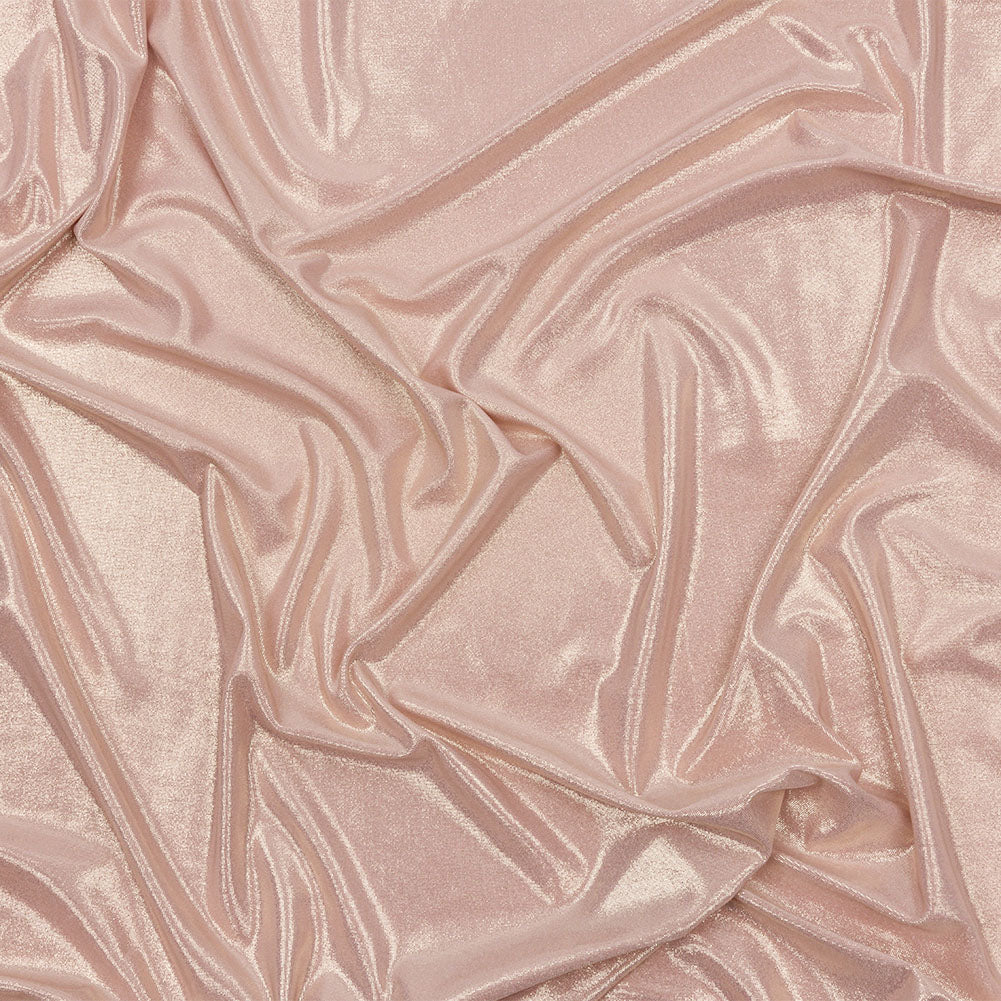 Polyester Interlock Knit with Gold Foiling - Pale Pink - Oriana Collection Polyester Interlock Knit with Gold Foiling - Pale Pink - Oriana Collection