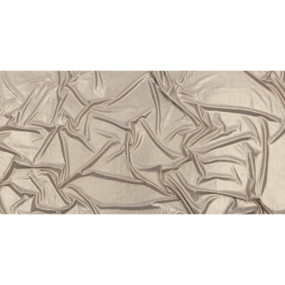 Polyester Interlock Knit with Gold Foiling - Gray - Oriana Collection - Full Polyester Interlock Knit with Gold Foiling - Gray - Oriana Collection - Full