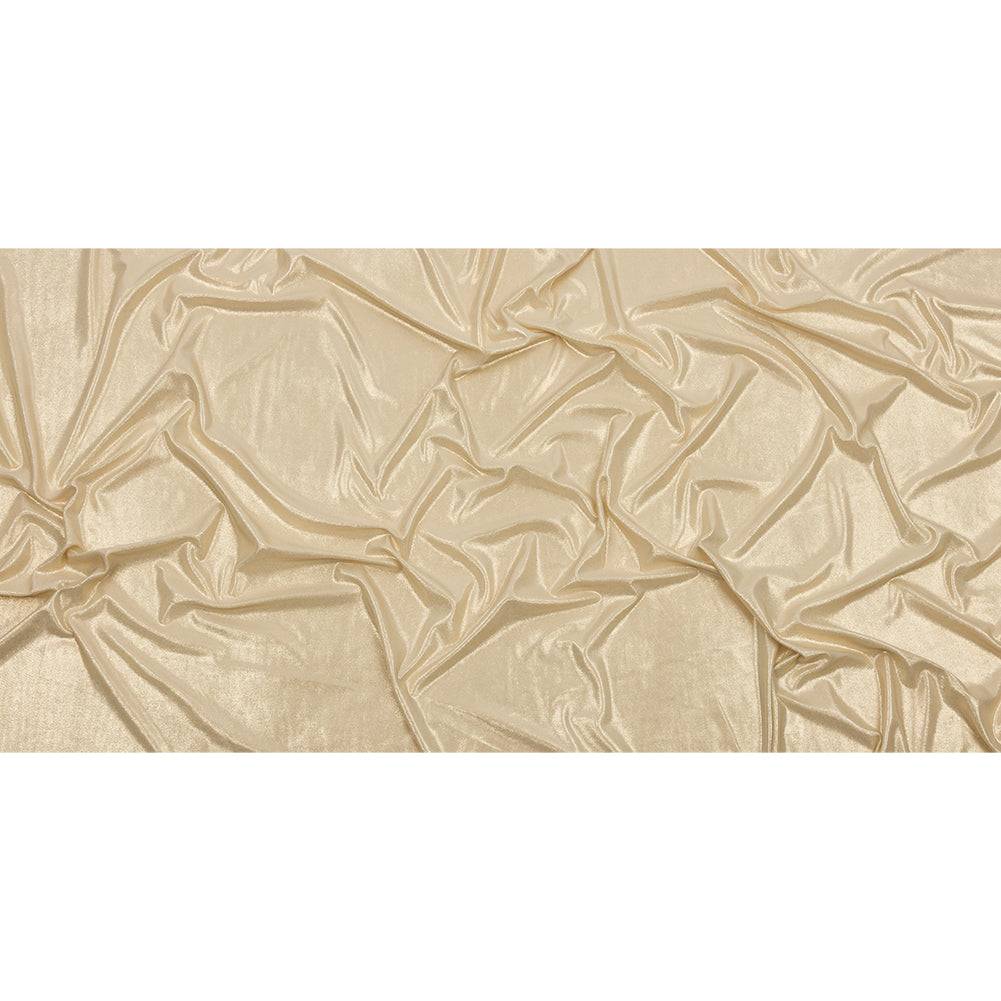 Polyester Interlock Knit with Gold Foiling - Sand - Oriana Collection - Full Polyester Interlock Knit with Gold Foiling - Sand - Oriana Collection - Full