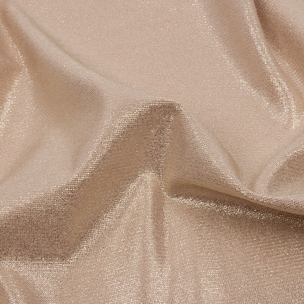 Foiled ITY Interlock Knit - Plaza Taupe and Gold - Gaby Collection - Detail Foiled ITY Interlock Knit - Plaza Taupe and Gold - Gaby Collection - Detail