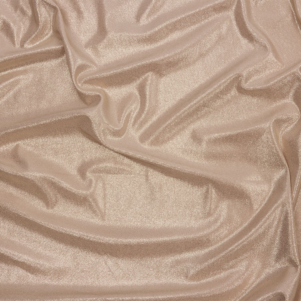 Foiled ITY Interlock Knit - Plaza Taupe and Gold - Gaby Collection Foiled ITY Interlock Knit - Plaza Taupe and Gold - Gaby Collection