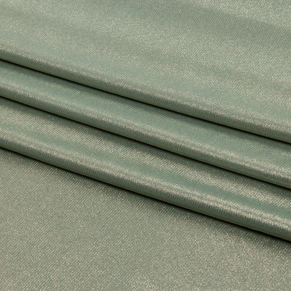 Foiled ITY Interlock Knit - Green Bay and Gold - Gaby Collection - Folded Foiled ITY Interlock Knit - Green Bay and Gold - Gaby Collection - Folded