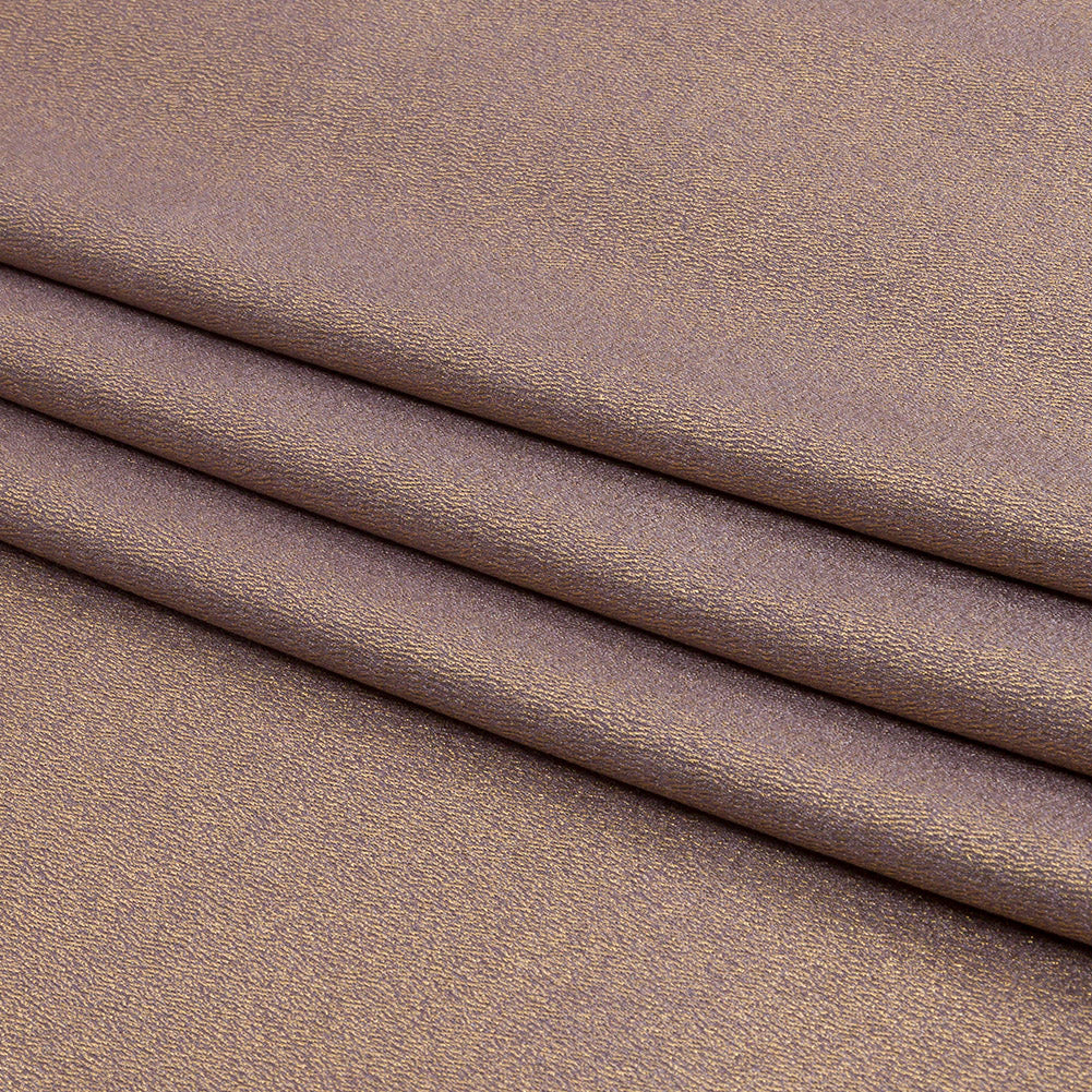 Stretch Polyester Crepe with Gold Foiling - Purplish Gray - Devyn Collection - Folded Stretch Polyester Crepe with Gold Foiling - Purplish Gray - Devyn Collection - Folded