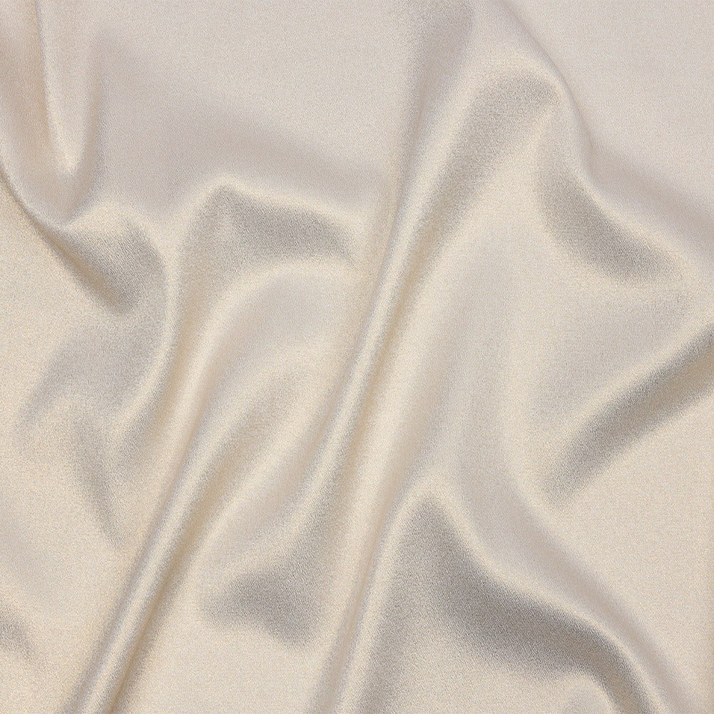 Stretch Polyester Crepe with Gold Foiling - White - Devyn Collection Stretch Polyester Crepe with Gold Foiling - White - Devyn Collection