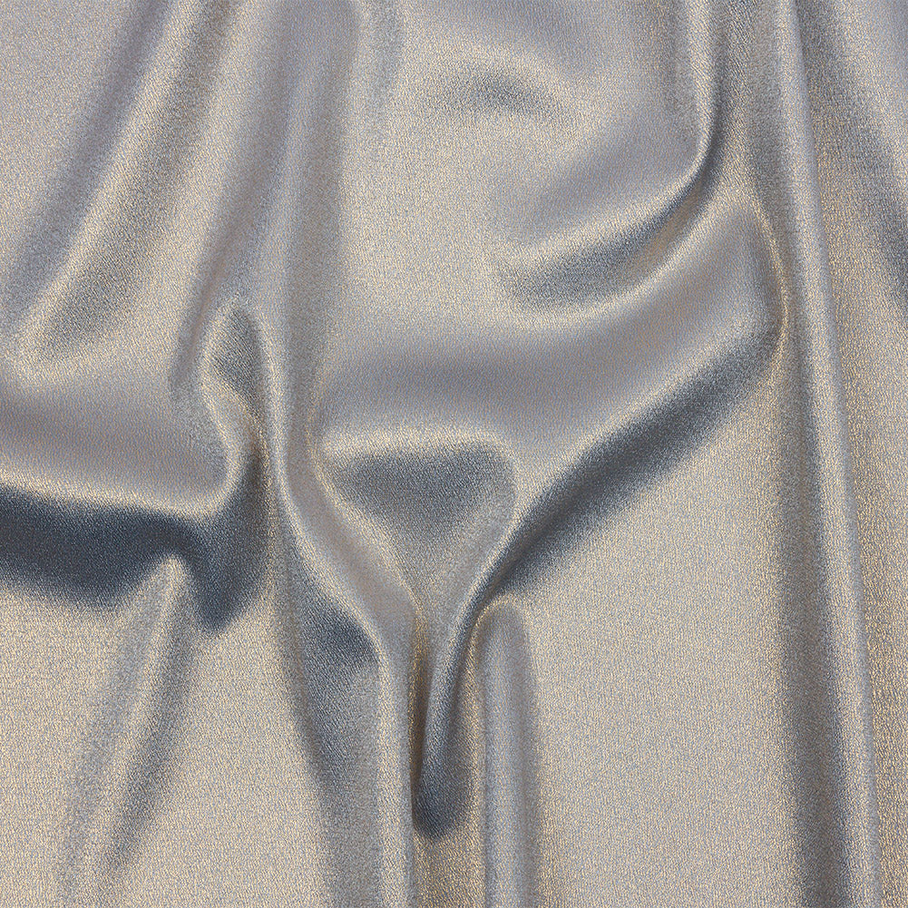 Stretch Polyester Crepe with Gold Foiling - Baby Blue - Devyn Collection Stretch Polyester Crepe with Gold Foiling - Baby Blue - Devyn Collection