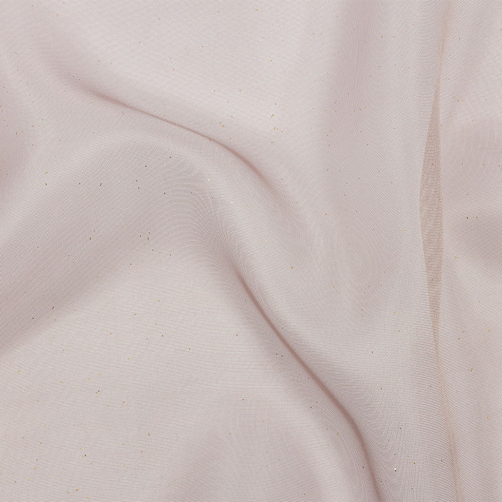Polyester Mesh Organza with Gold Glitter - Stone - Starlight Collection Polyester Mesh Organza with Gold Glitter - Stone - Starlight Collection