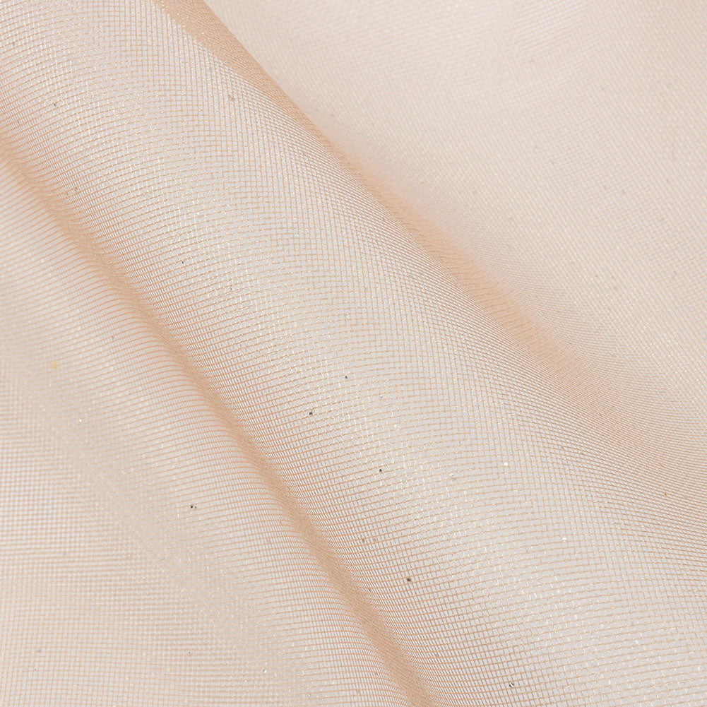 Polyester Mesh Organza with Silver Glitter - Tan - Starlight Collection - Detail Polyester Mesh Organza with Silver Glitter - Tan - Starlight Collection - Detail