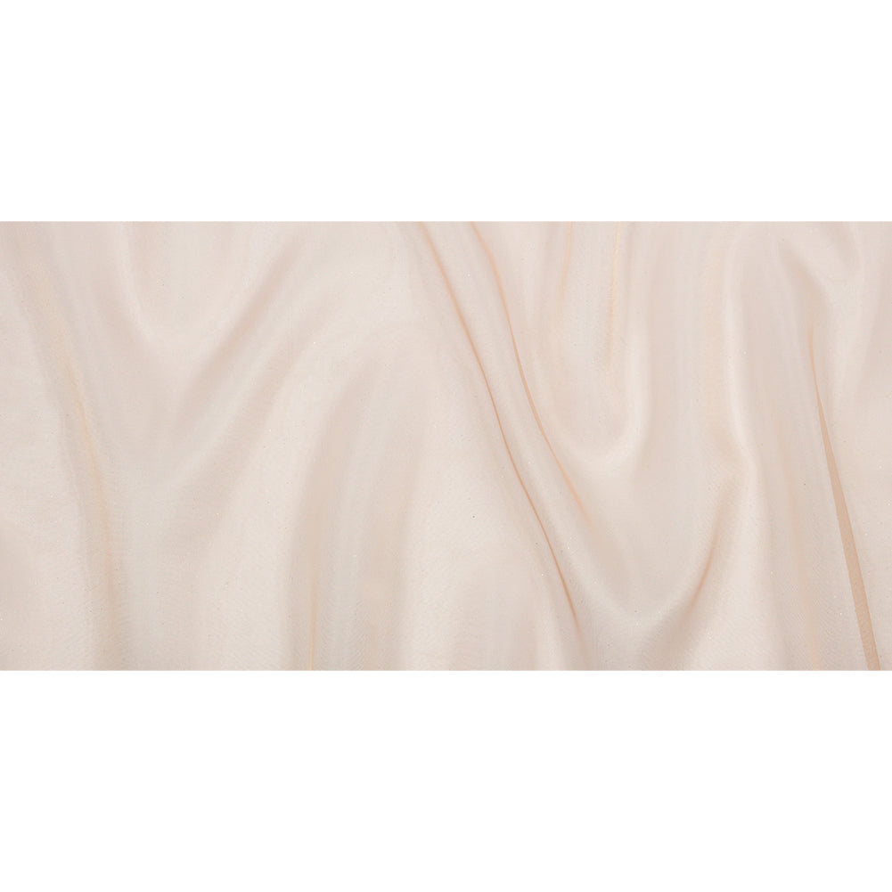 Polyester Mesh Organza with Silver Glitter - Tan - Starlight Collection - Full Polyester Mesh Organza with Silver Glitter - Tan - Starlight Collection - Full