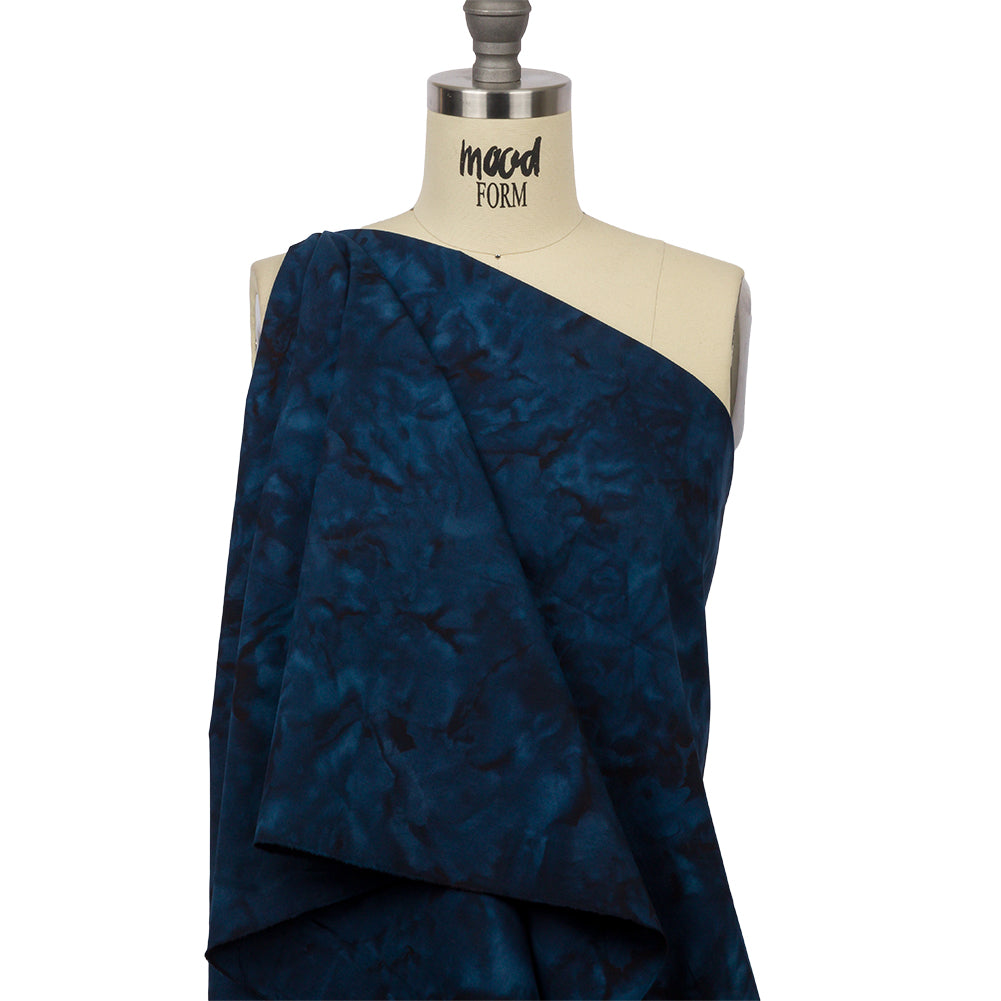 Island Batiks Foundation Basics Navy Abstract Quilting Cotton - Drape Island Batiks Foundation Basics Navy Abstract Quilting Cotton - Drape