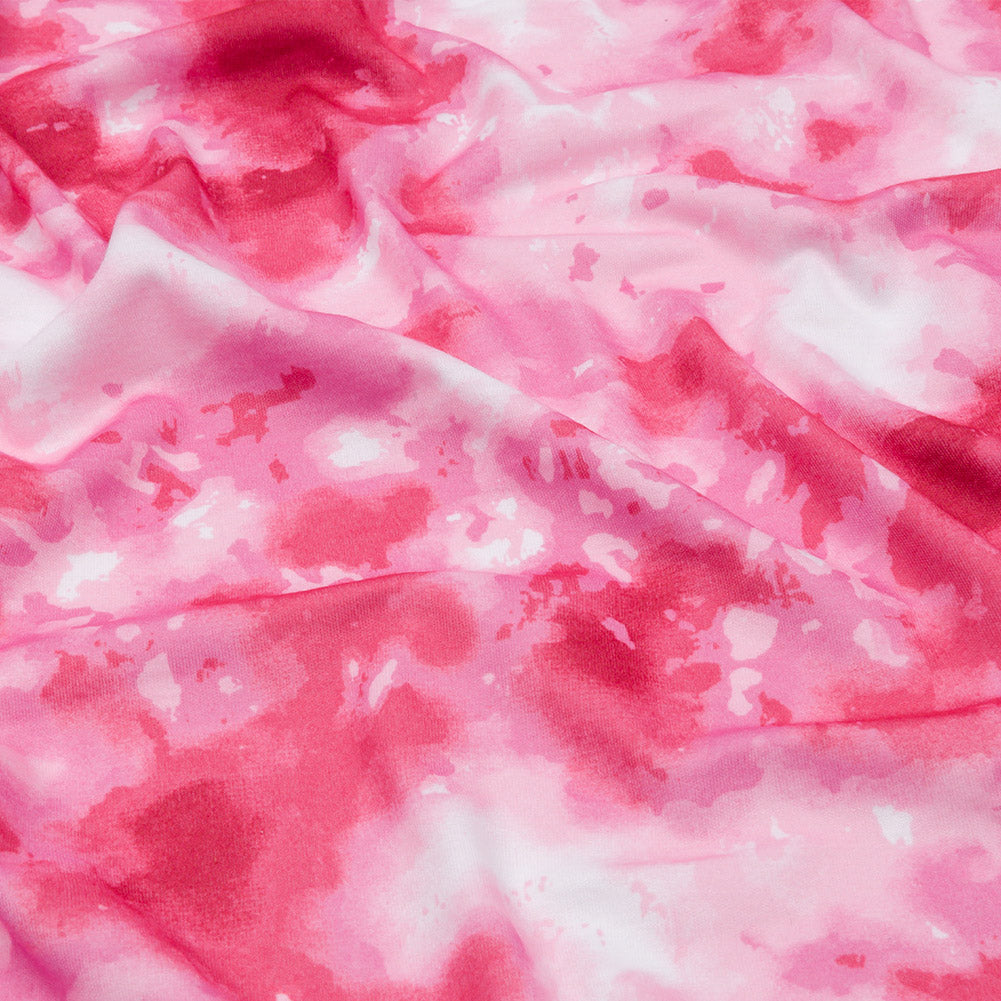 Red, Pink and White Tie Dye Recycled Polyester Interlock Knit Red, Pink and White Tie Dye Recycled Polyester Interlock Knit