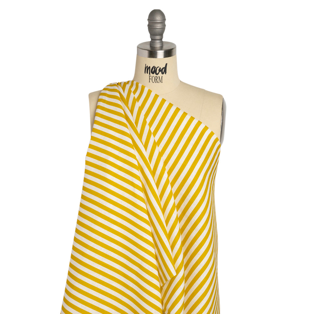Medium Weight Linen Woven - Citrus Yellow Stripes - Lydia Collection Drape Medium Weight Linen Woven - Citrus Yellow Stripes - Lydia Collection Drape