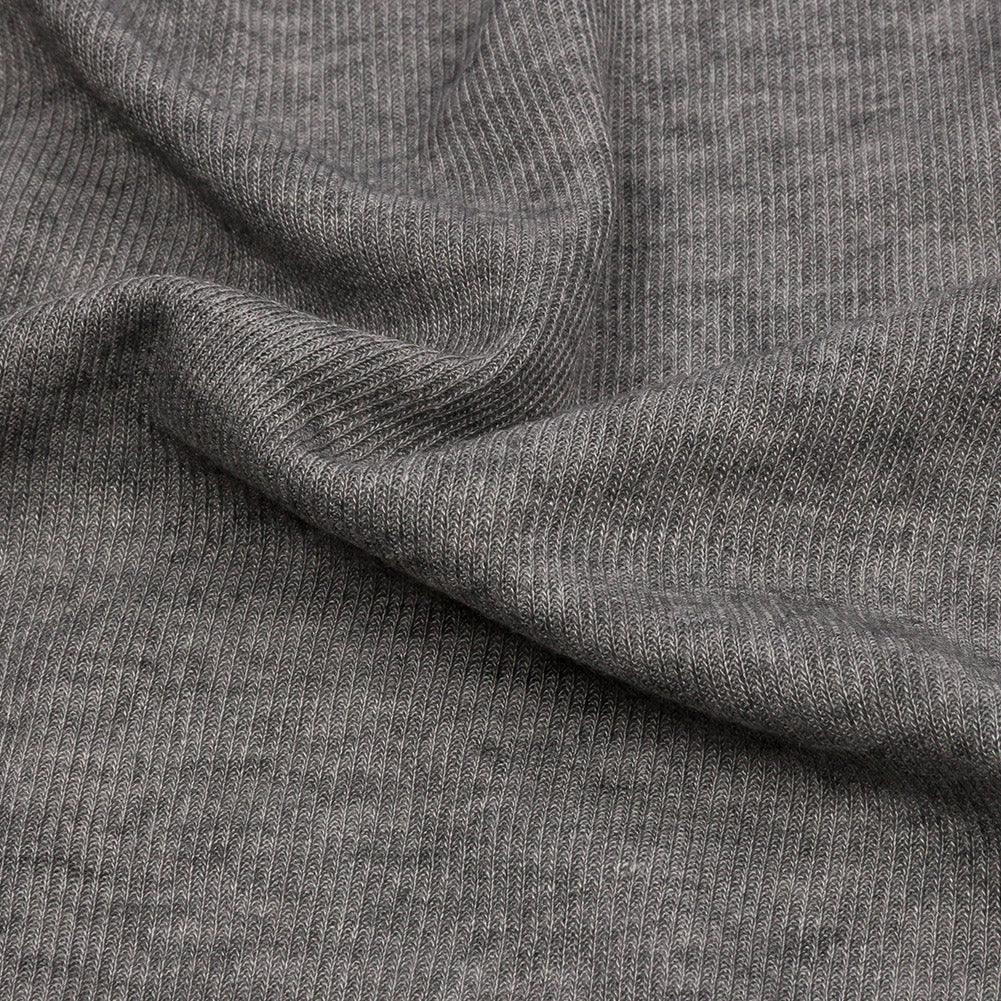 Heathered Pewter Lightweight Rayon Rib Knit Detail Heathered Pewter Lightweight Rayon Rib Knit Detail