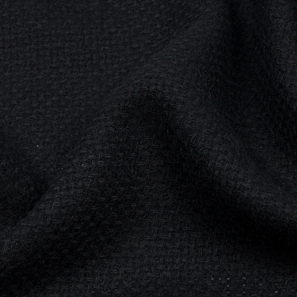 Black Wool Basketwoven Detail Black Wool Basketwoven Detail