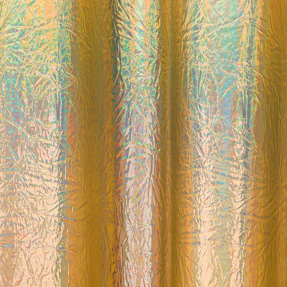 Crinkled Mirror Vinyl with Fabric Backing - Holographic Gold - Ingot Collection - Detail Crinkled Mirror Vinyl with Fabric Backing - Holographic Gold - Ingot Collection - Detail