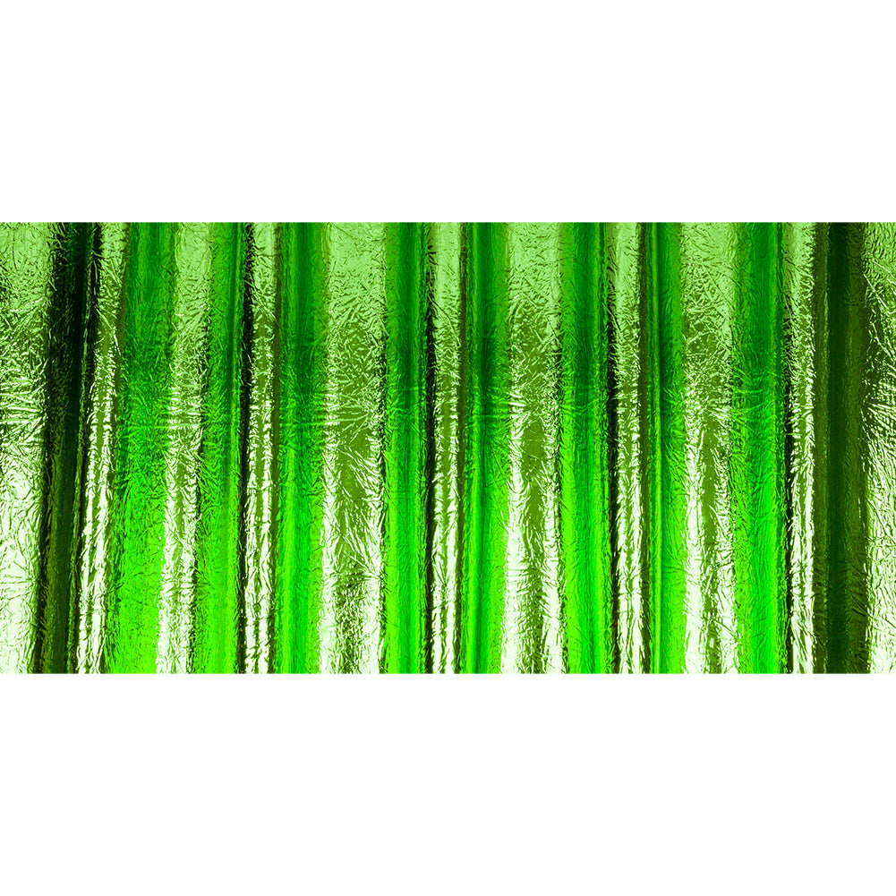 Crinkled Mirror Vinyl with Fabric Backing - Green - Ingot Collection - Full Crinkled Mirror Vinyl with Fabric Backing - Green - Ingot Collection - Full