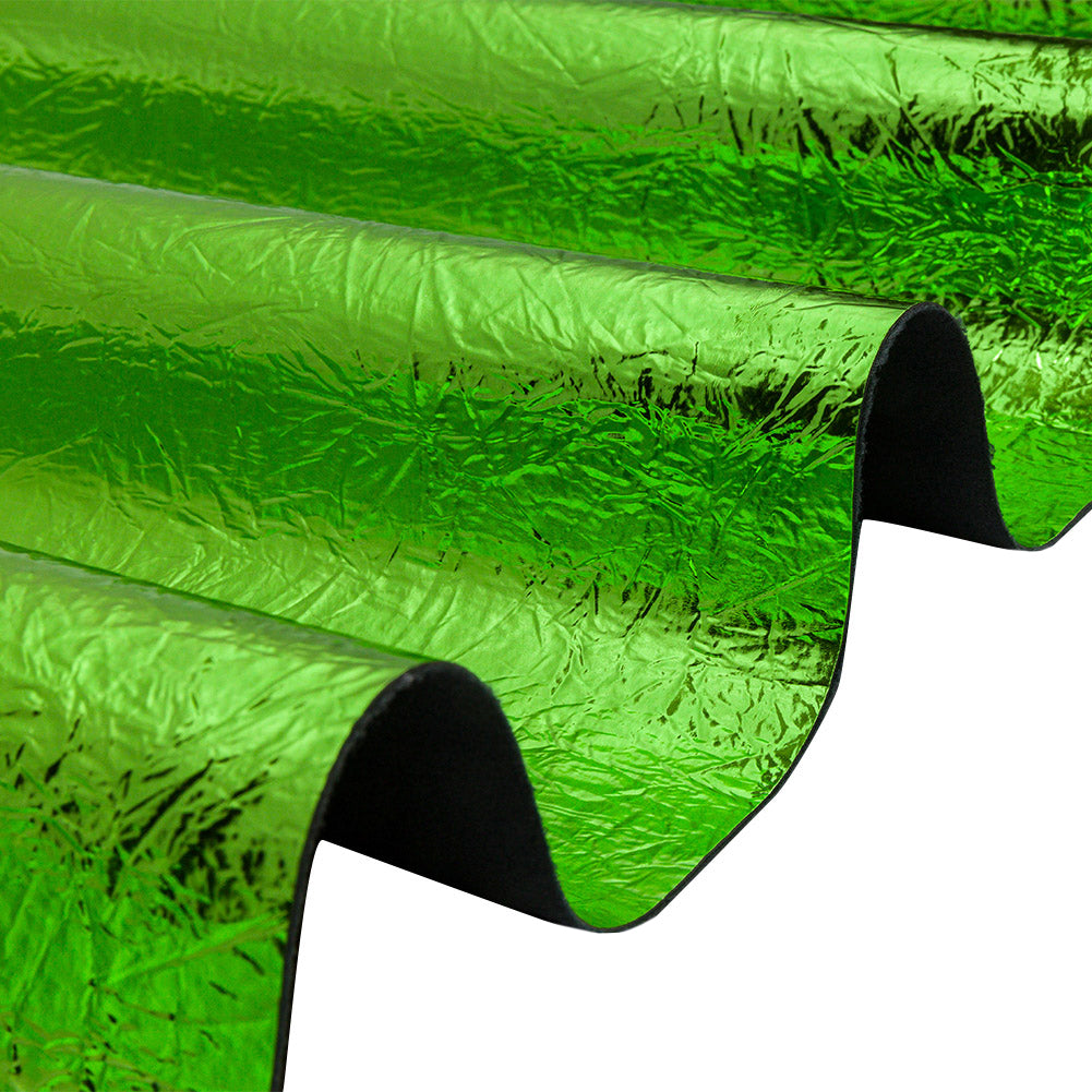 Crinkled Mirror Vinyl with Fabric Backing - Green - Ingot Collection Crinkled Mirror Vinyl with Fabric Backing - Green - Ingot Collection