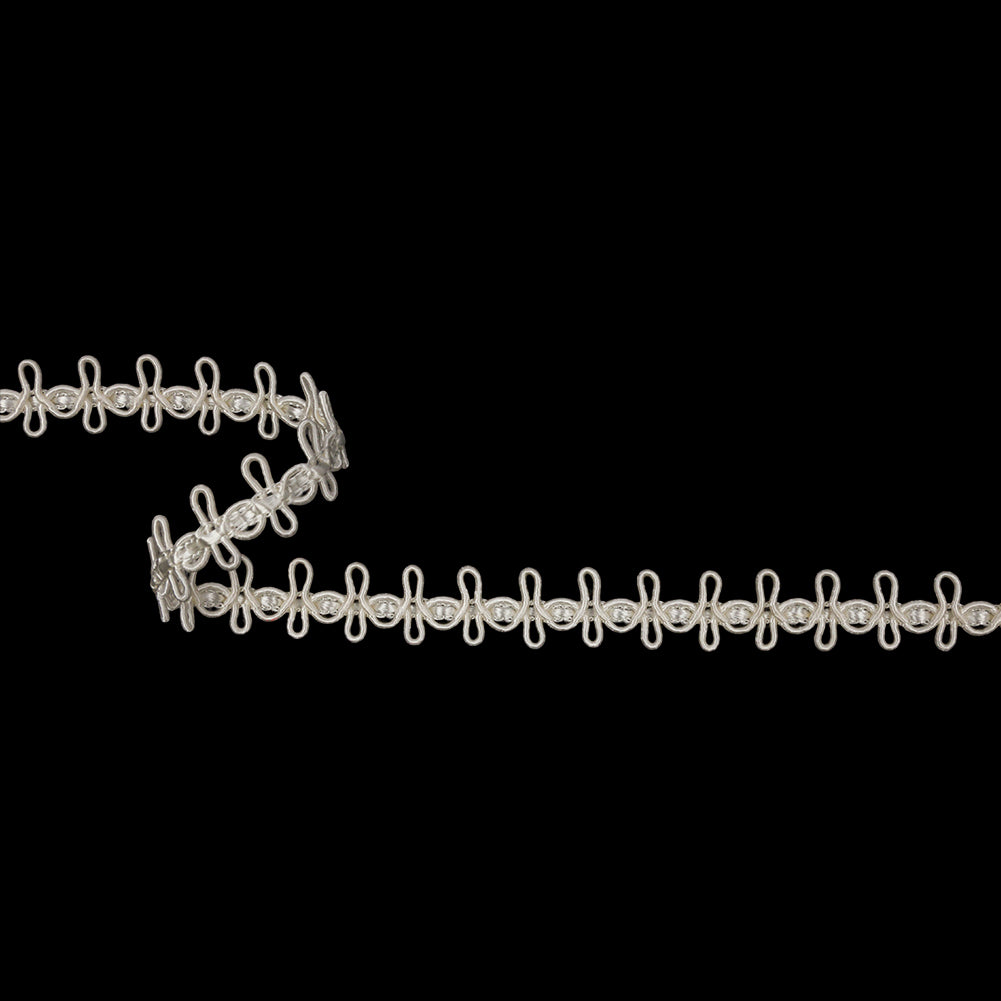 Famous NYC Designer Ivory Crossed Loops Gimp Braided Trim - 0.625" Famous NYC Designer Ivory Crossed Loops Gimp Braided Trim - 0.625"