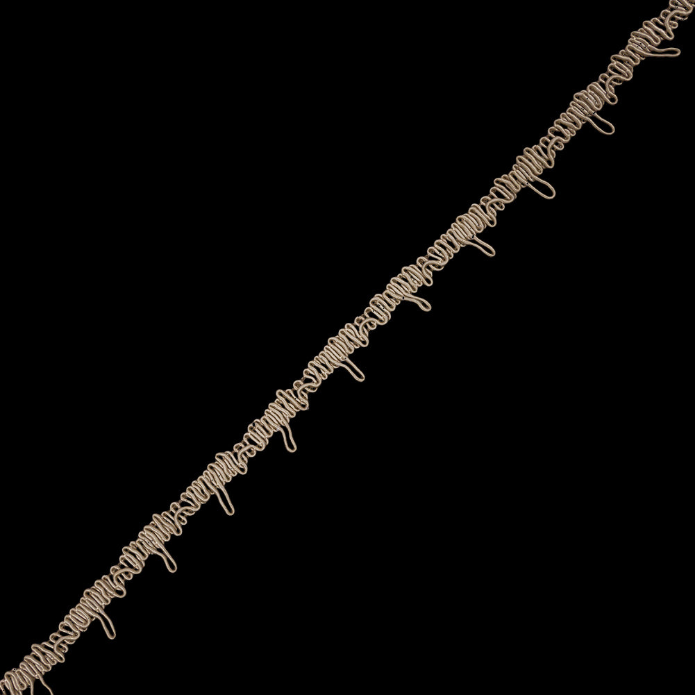 Famous NYC Designer Beige Button Loop Gimp Braided Trim - 0.75" Famous NYC Designer Beige Button Loop Gimp Braided Trim - 0.75"