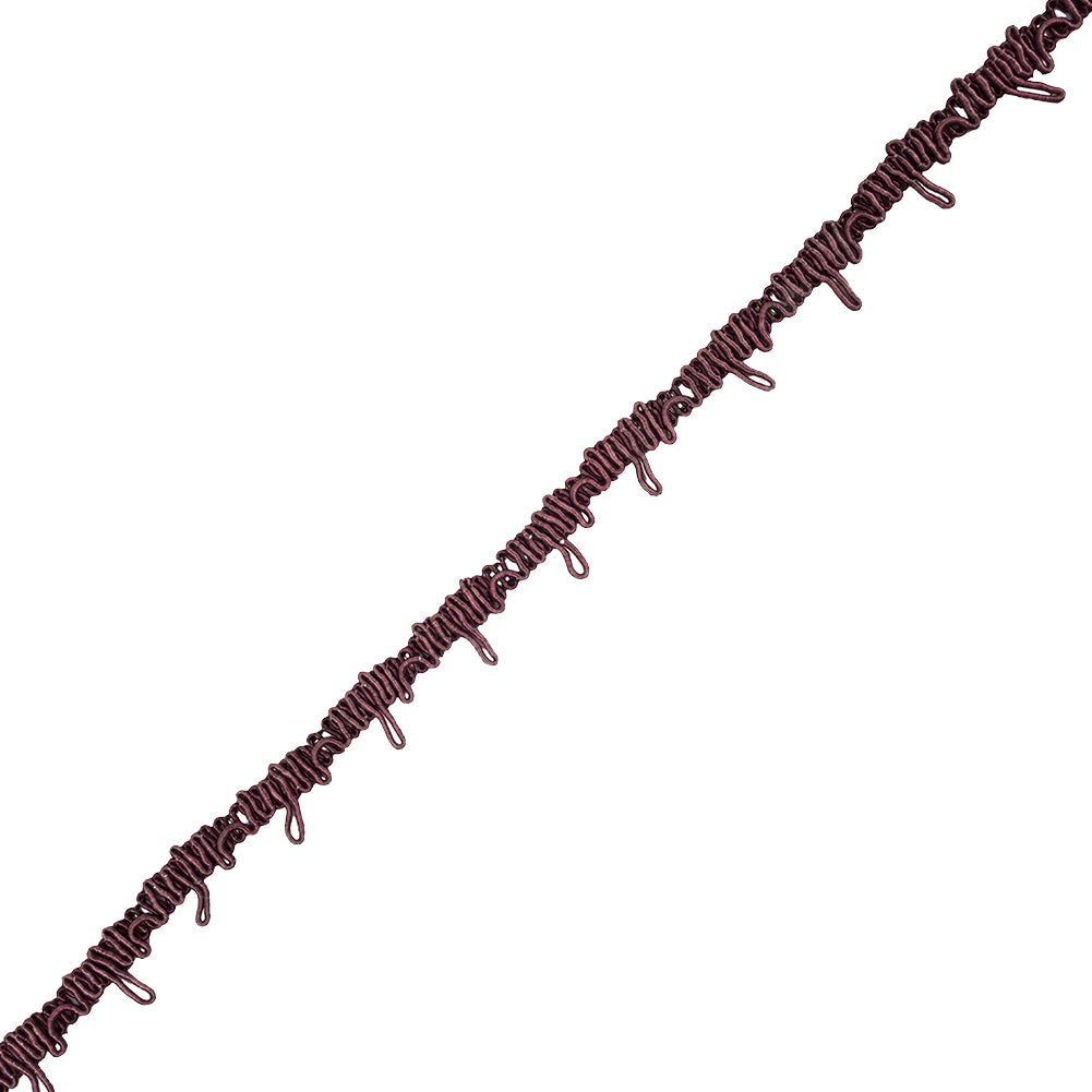 Famous NYC Designer Plum Wine Button Loop Gimp Braided Trim - 0.75" Famous NYC Designer Plum Wine Button Loop Gimp Braided Trim - 0.75"