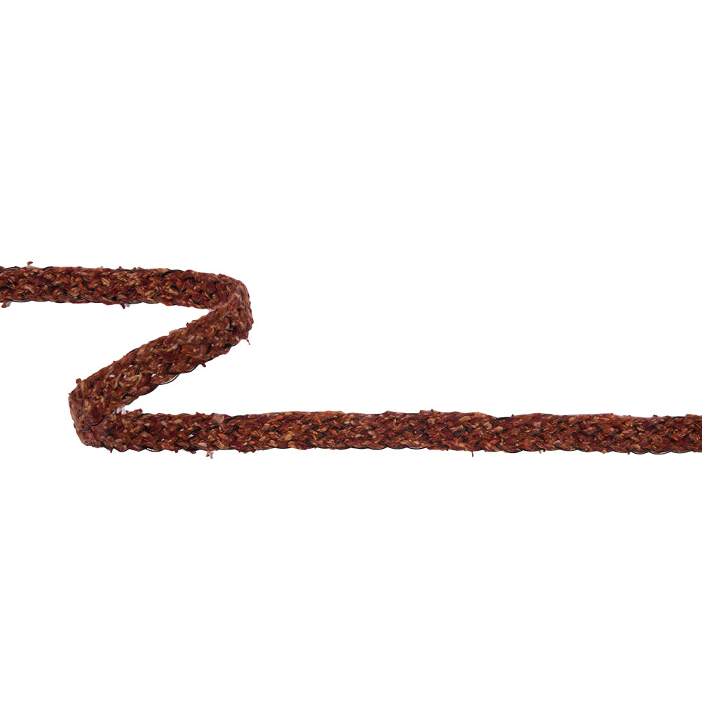 Famous NYC Designer Burnt Orange and Black Wool Boucle Braided Trim - 0.375" Famous NYC Designer Burnt Orange and Black Wool Boucle Braided Trim - 0.375"