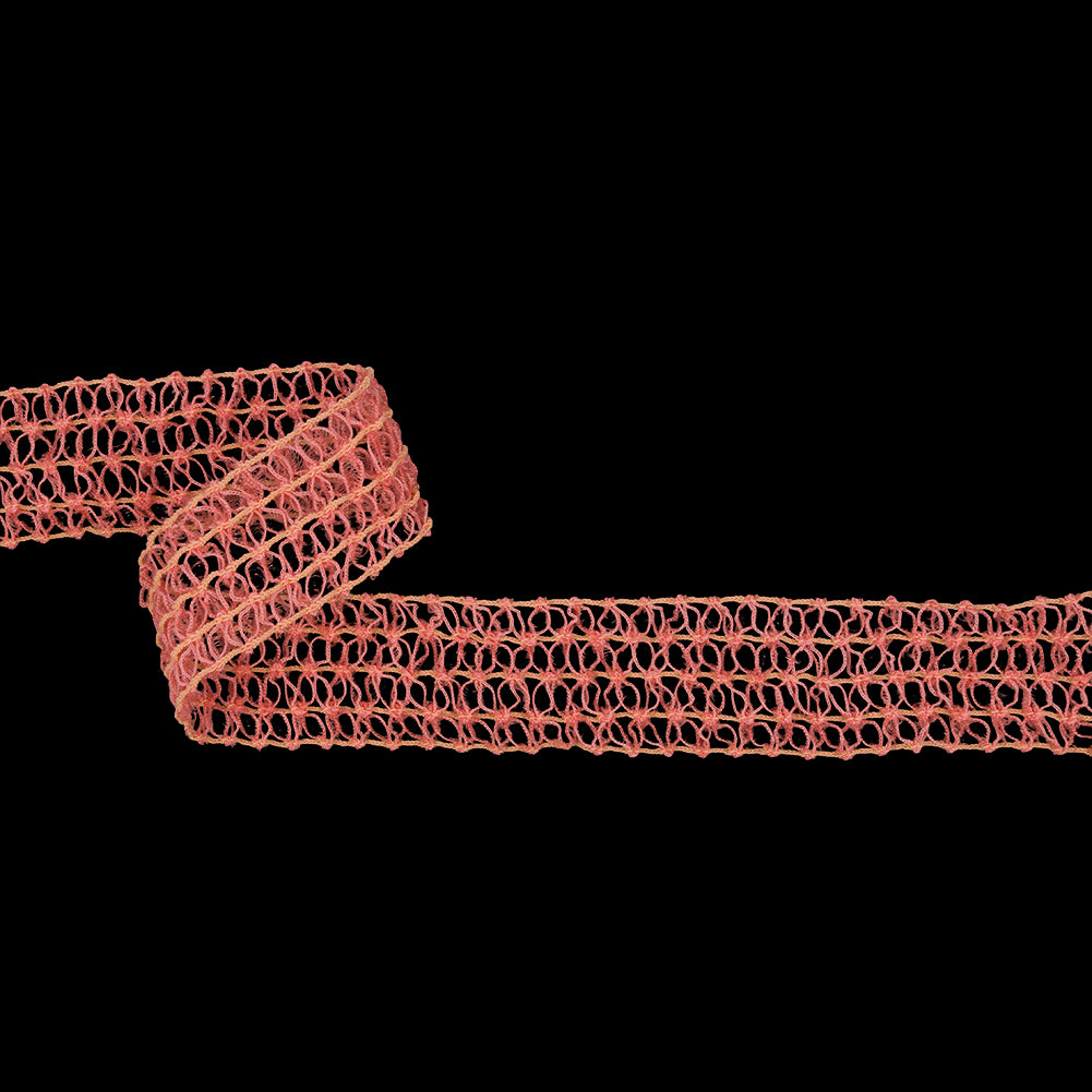 Famous NYC Designer Pink Rows of Petals Stretch Lace Trim - 1.125" Famous NYC Designer Pink Rows of Petals Stretch Lace Trim - 1.125"