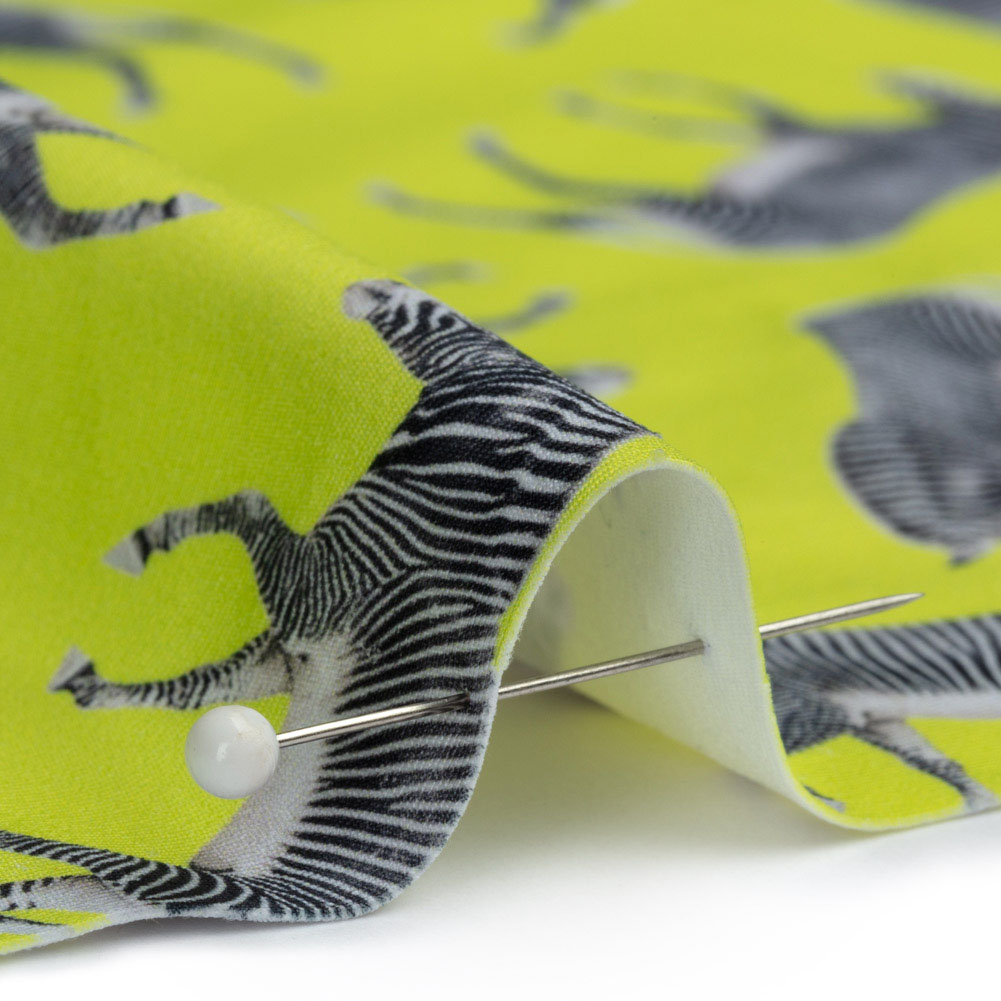 Compression Swimwear Tricot, UV Protective with Aloe Vera Microcapsules - Neon Lemon Zebras - Caye Collection Detail Compression Swimwear Tricot, UV Protective with Aloe Vera Microcapsules - Neon Lemon Zebras - Caye Collection Detail
