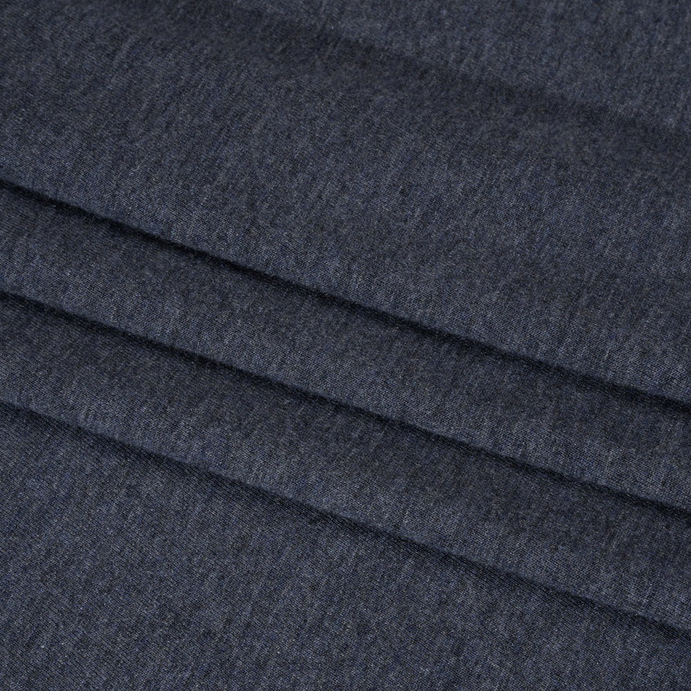 Cotton and Modal Jersey - Heathered Navy Blue Folded Cotton and Modal Jersey - Heathered Navy Blue Folded