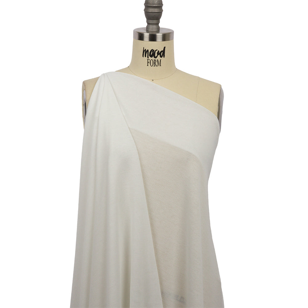 Off White Polyester Sweater Knit Drape Off White Polyester Sweater Knit Drape