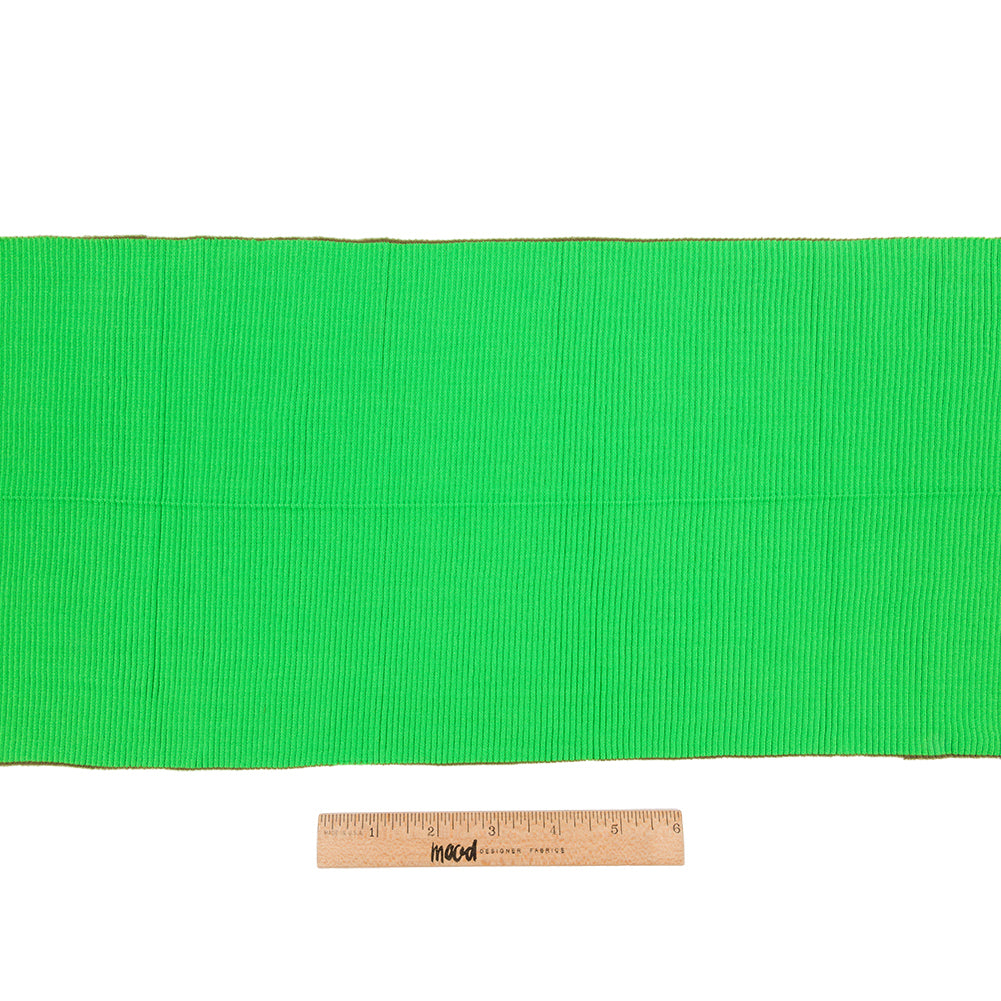 Grass Green Soft 2x2 Rib Knit Foldover Trim - 31" x 9" Full Grass Green Soft 2x2 Rib Knit Foldover Trim - 31" x 9" Full
