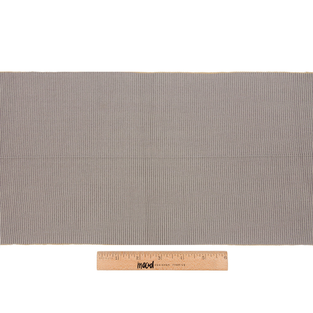 Silver Gray 2x2 Rib Knit Foldover Trim - 8" x 30" Full Silver Gray 2x2 Rib Knit Foldover Trim - 8" x 30" Full
