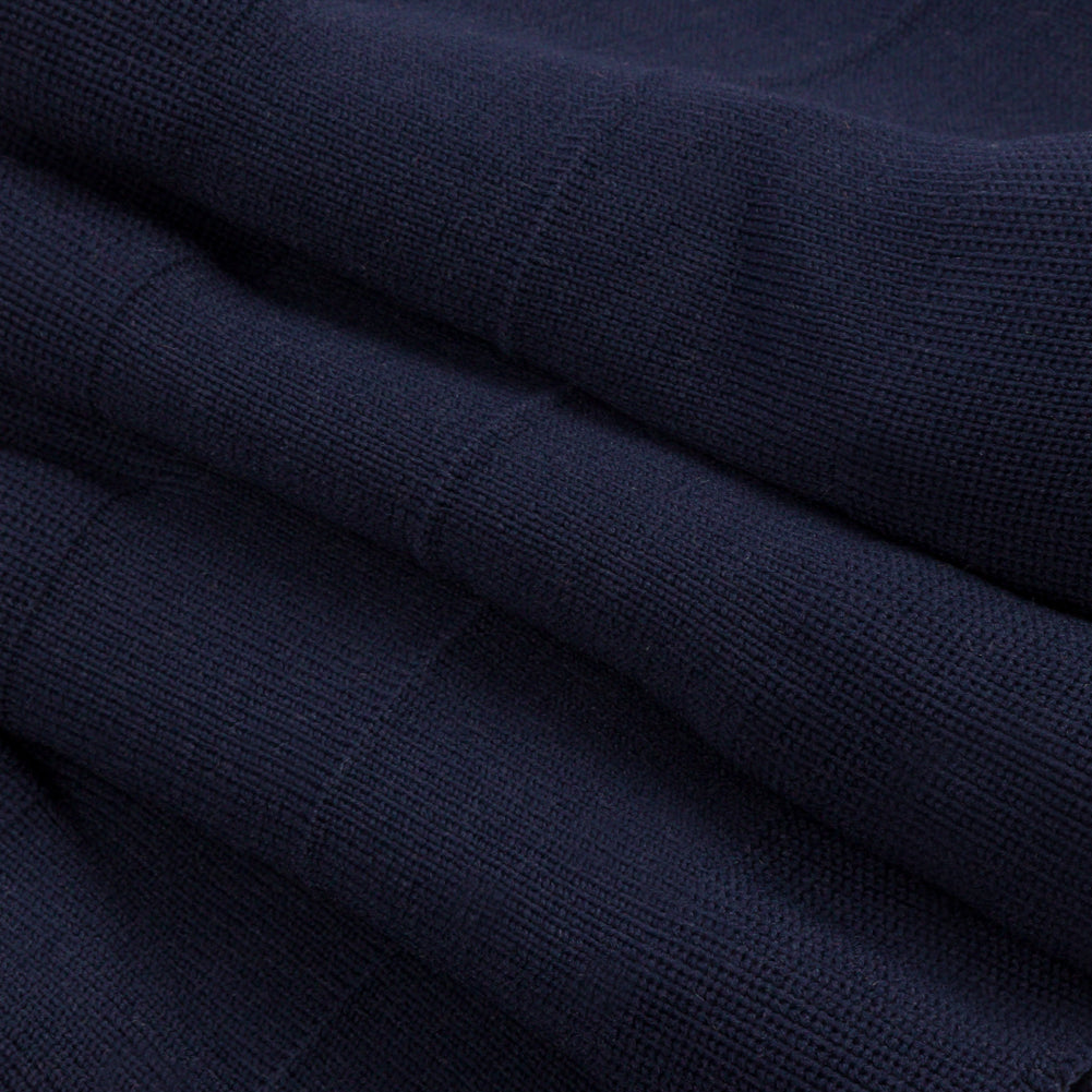 Navy Ruffled Foldover Rib Knit Trim - 39" x 6" Folded Navy Ruffled Foldover Rib Knit Trim - 39" x 6" Folded