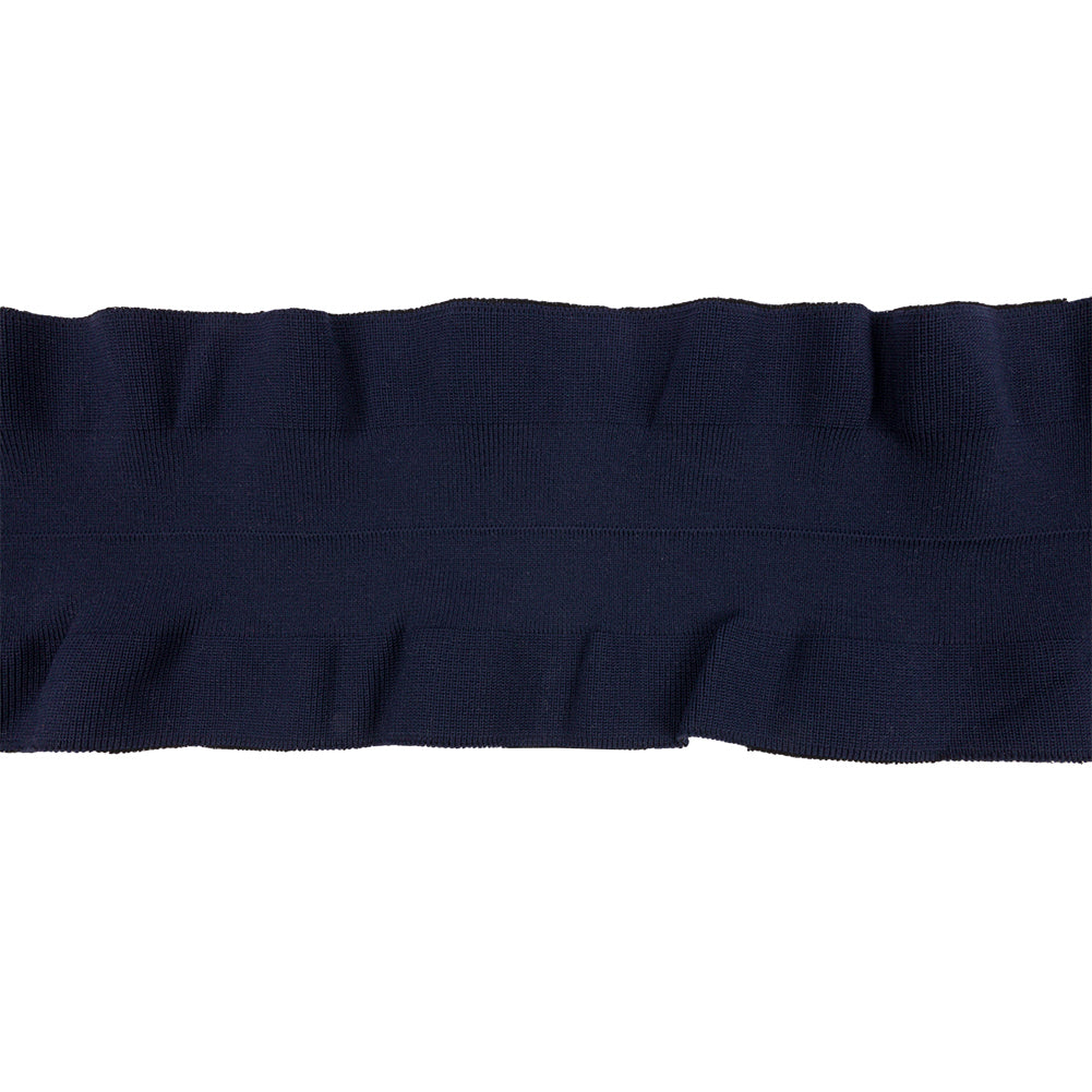 Navy Ruffled Foldover Rib Knit Trim - 39" x 6" Navy Ruffled Foldover Rib Knit Trim - 39" x 6"