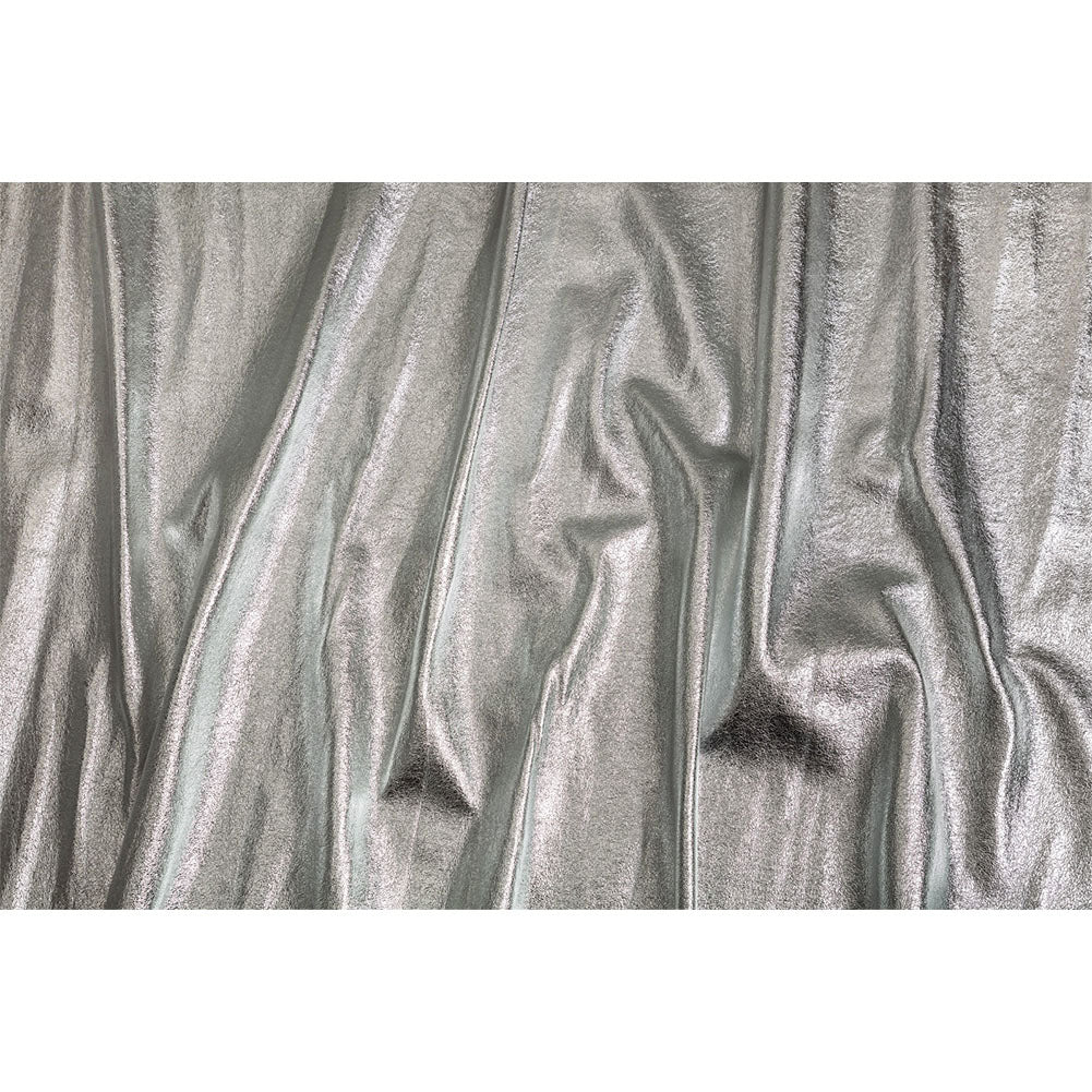 Textured Faux Leather - Metallic Silver - Ileana Collection - Full Textured Faux Leather - Metallic Silver - Ileana Collection - Full