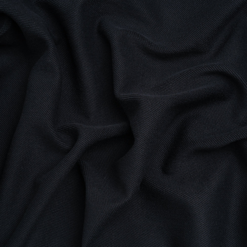 Stretch Cotton and Nylon Twill French Terry Knit - Black and Midnight Stretch Cotton and Nylon Twill French Terry Knit - Black and Midnight