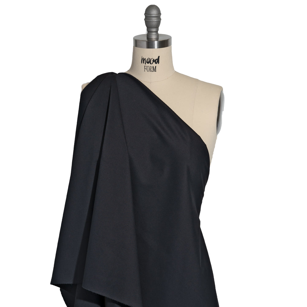 Carbon Brushed Stretch Khaki Twill - Black - Averill Collection - Drape Carbon Brushed Stretch Khaki Twill - Black - Averill Collection - Drape