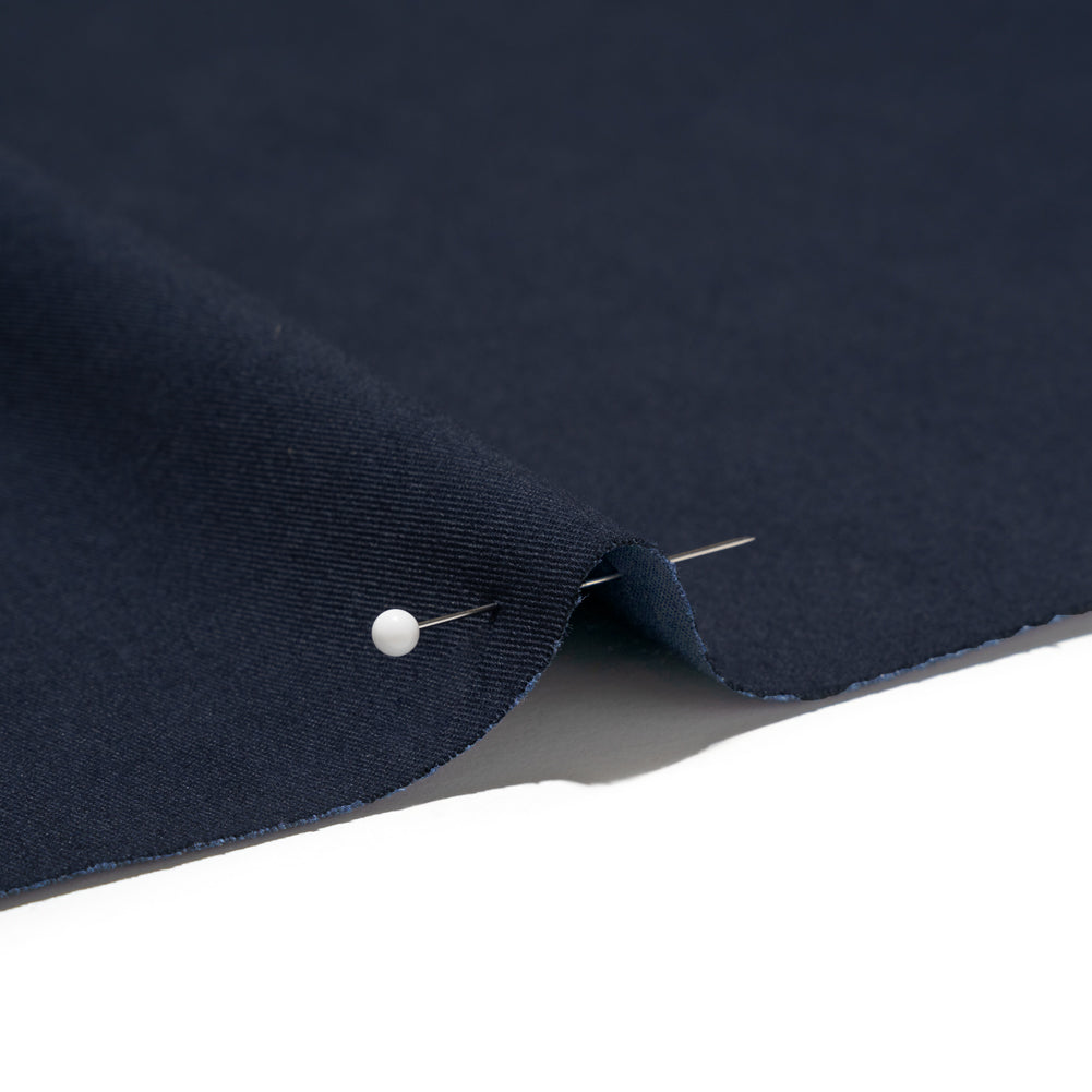 Carbon Brushed Stretch Khaki Twill - Navy - Averill Collection - Detail Carbon Brushed Stretch Khaki Twill - Navy - Averill Collection - Detail
