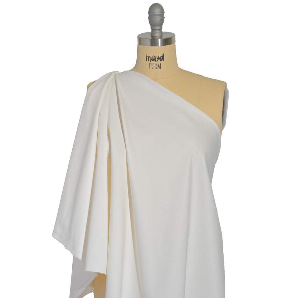 Carbon Brushed Stretch Khaki Twill - White - Averill Collection - Drape Carbon Brushed Stretch Khaki Twill - White - Averill Collection - Drape