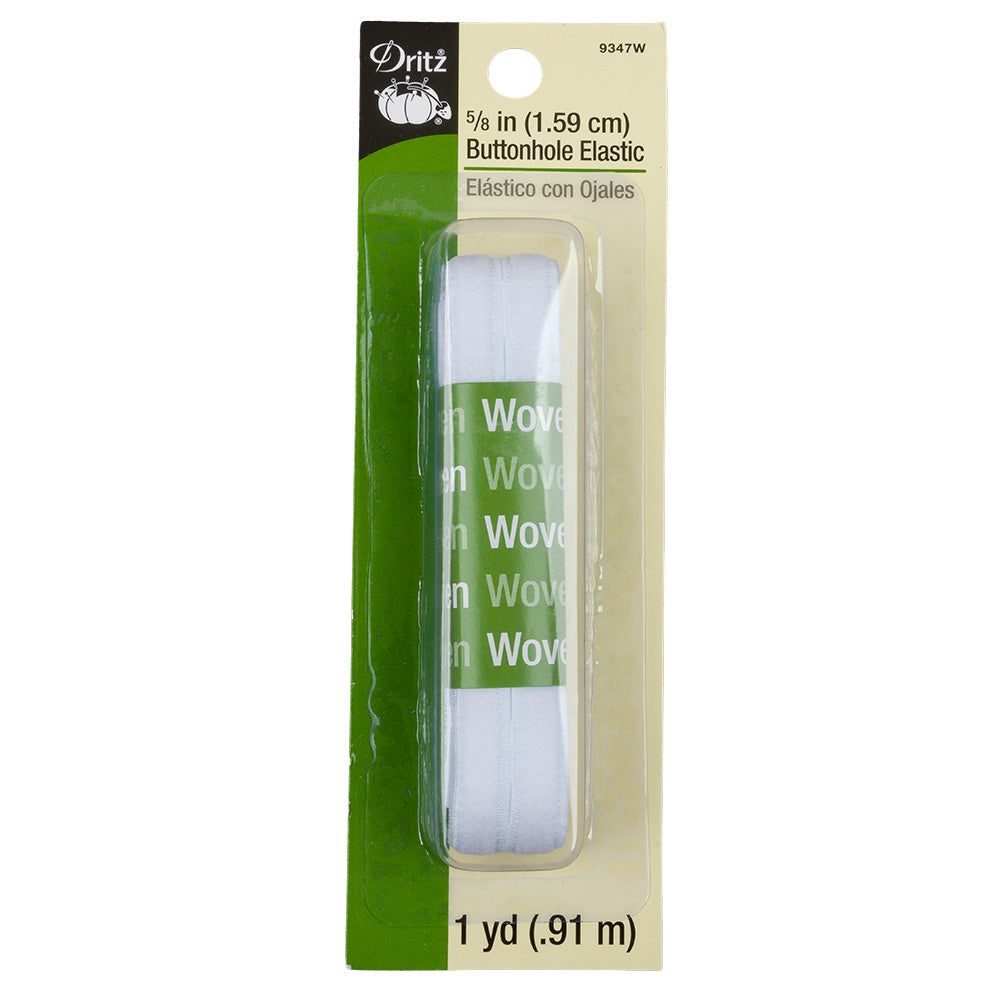 Dritz White Button Hole Elastic - 5/8 in x 1 yd Dritz White Button Hole Elastic - 5/8 in x 1 yd