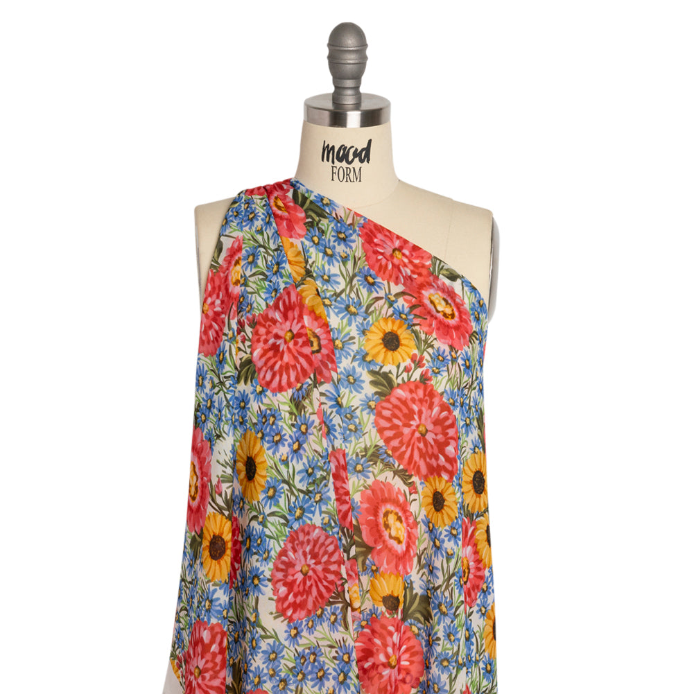 Mood Exclusive White Floral Trove Viscose Georgette Detail Mood Exclusive White Floral Trove Viscose Georgette Detail