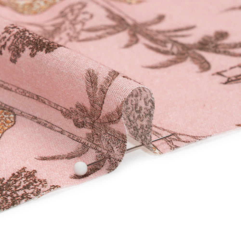 Cotton Gauze - Pink Giraffes and Palm Trees - Mood Exclusive Nairobi Neighbors Print Detail Cotton Gauze - Pink Giraffes and Palm Trees - Mood Exclusive Nairobi Neighbors Print Detail