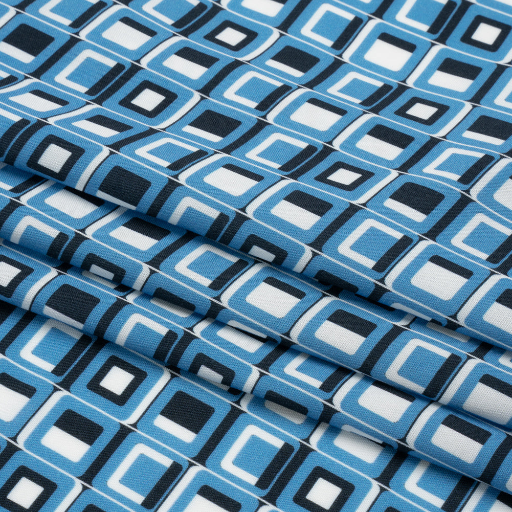Mood Exclusive Blue Checkerboard Cadence Drapey Viscose Woven Full Mood Exclusive Blue Checkerboard Cadence Drapey Viscose Woven Full
