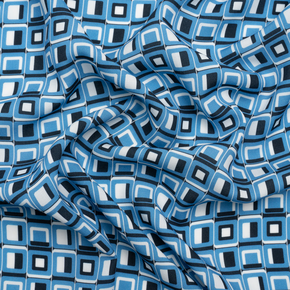 Mood Exclusive Blue Checkerboard Cadence Drapey Viscose Woven Mood Exclusive Blue Checkerboard Cadence Drapey Viscose Woven