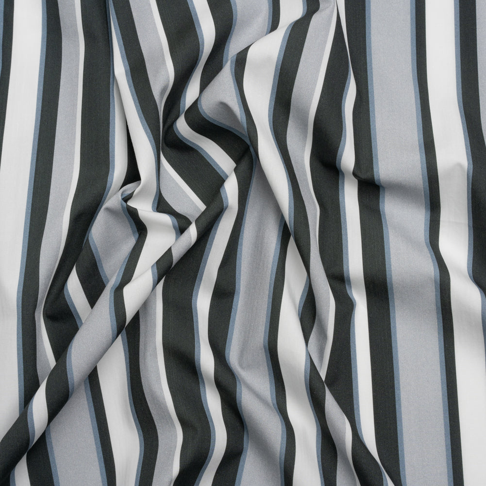 Cotton Poplin Print - Charcoal, Gray and Gray-Blue Stripes - Mood Exclusive Grayscale Stripes Cotton Poplin Print - Charcoal, Gray and Gray-Blue Stripes - Mood Exclusive Grayscale Stripes