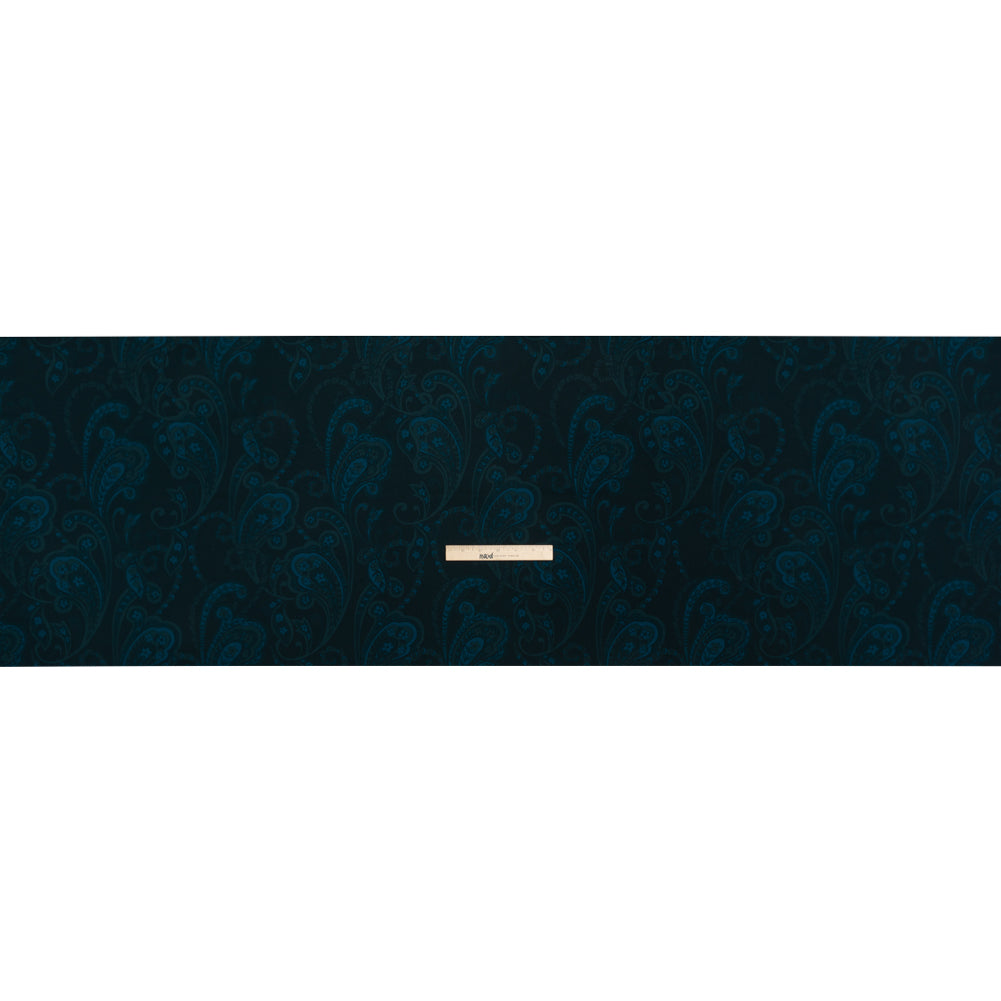 Stretch Polyester Woven Print - Dark Navy Paisley - Mood Exclusive Midnight Flight Full Stretch Polyester Woven Print - Dark Navy Paisley - Mood Exclusive Midnight Flight Full