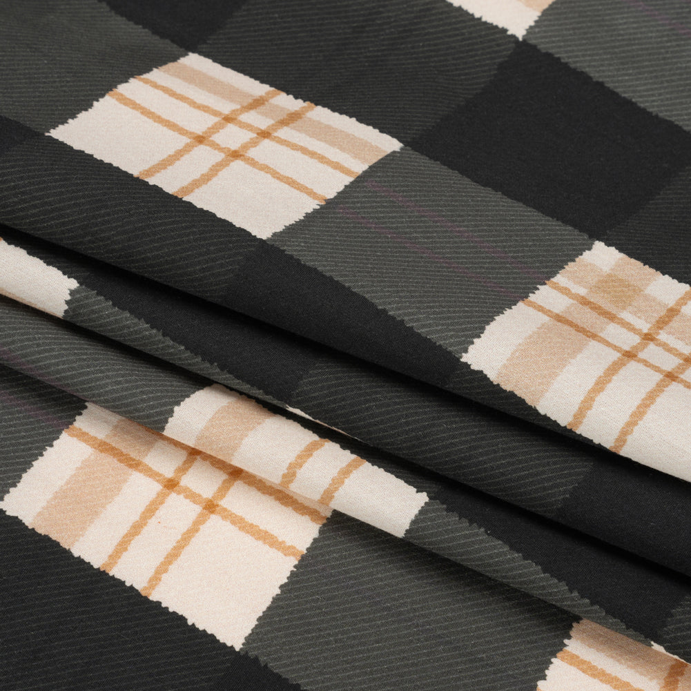 Mood Exclusive Black Plaid to be Here Cotton Poplin Folded Mood Exclusive Black Plaid to be Here Cotton Poplin Folded