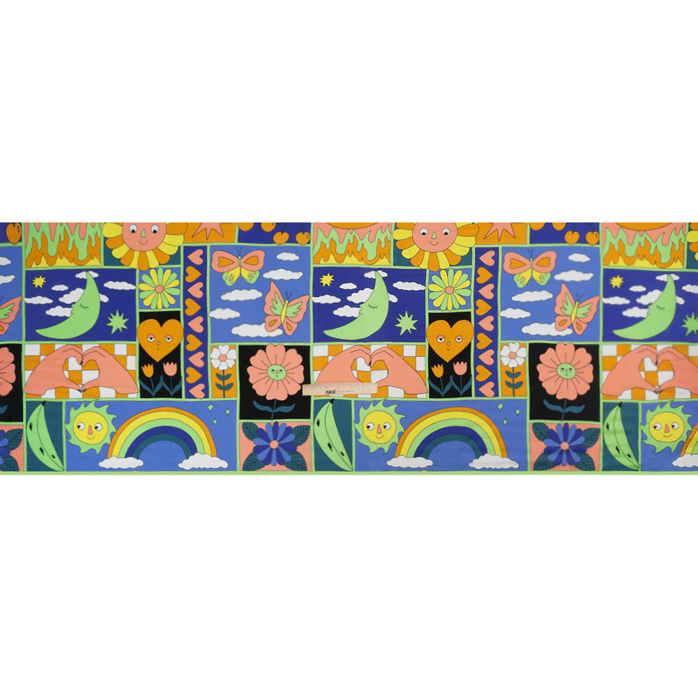 Mood Exclusive Blue All Love Rayon Challis Drape Mood Exclusive Blue All Love Rayon Challis Drape